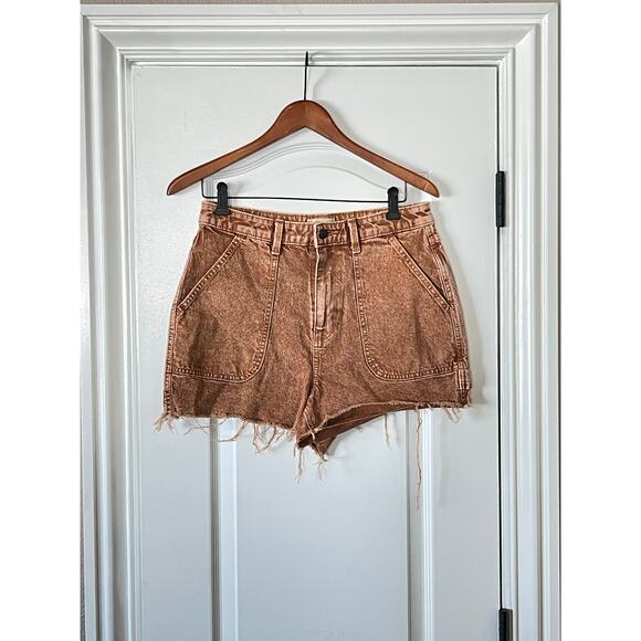Universal Thread Midi Shorts Size 6 Denim Highest Rise Pockets Rust - Picture 2 of 10